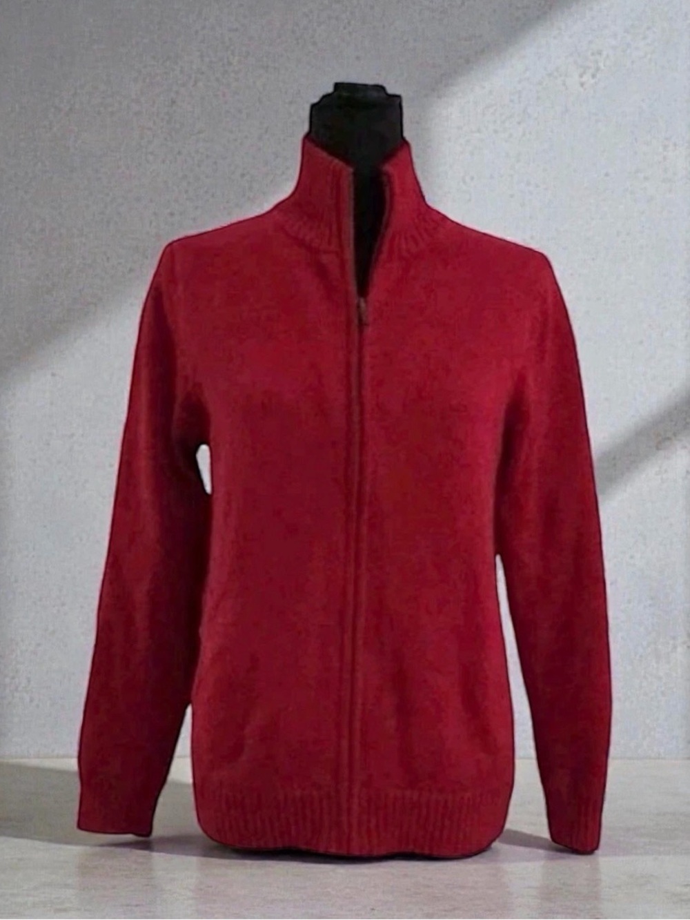 L.L. Bean Red Zip-Front Women's Sweater Jacket